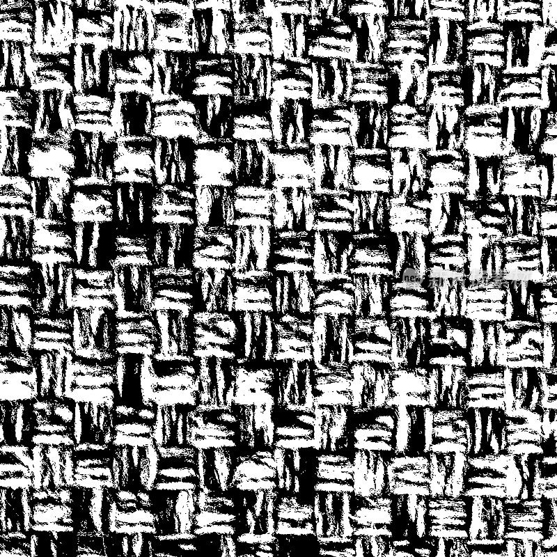 编织网格网垃圾纹理。黑色灰尘Scratchy Pattern。抽象的背景。矢量设计作品。变形的效果。裂缝。